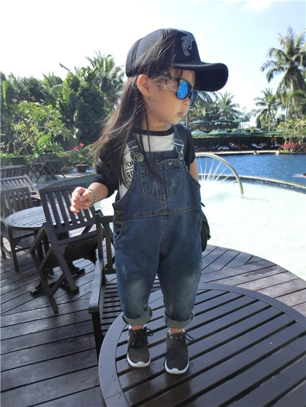 New Arrival spring Girls Boys Denim Overalls Button Fly Overalls for Girls Boys