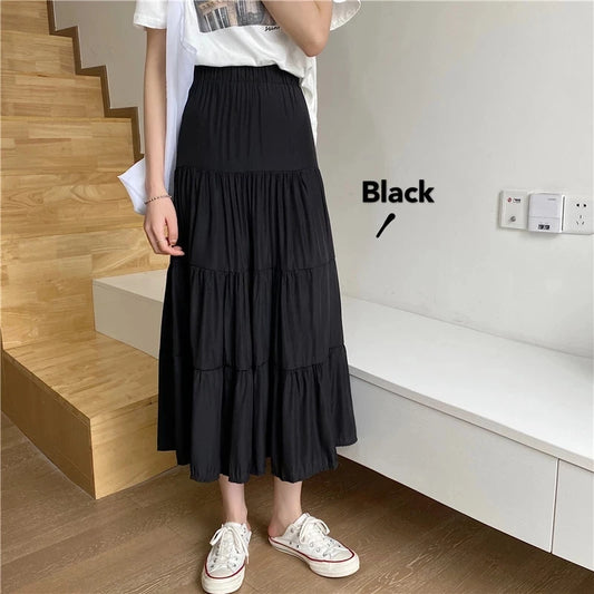 Spring Summer Women Chiffon Skirts Vintage