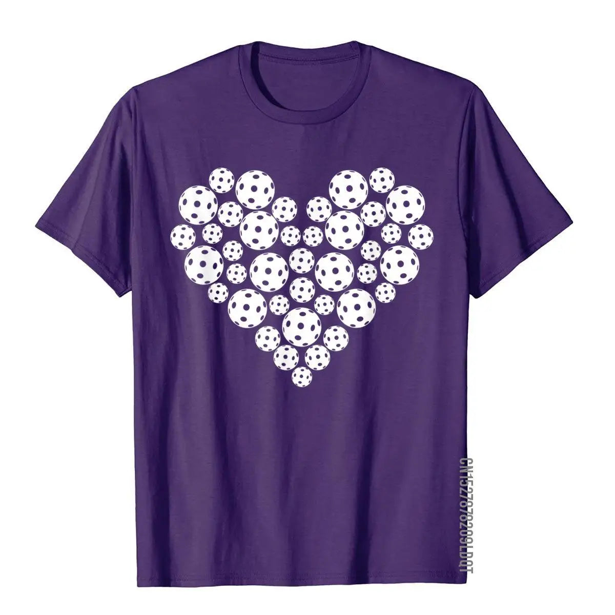 Funny Pickleball Love Heart Shape Valentine T-Shirt Cotton Men