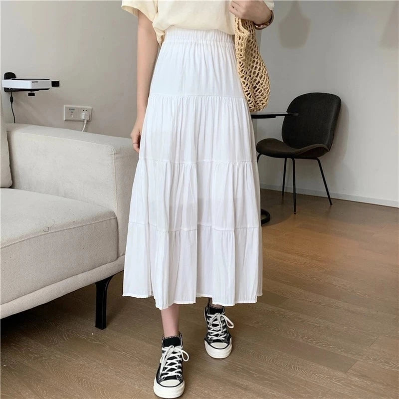 Spring Summer Women Chiffon Skirts Vintage