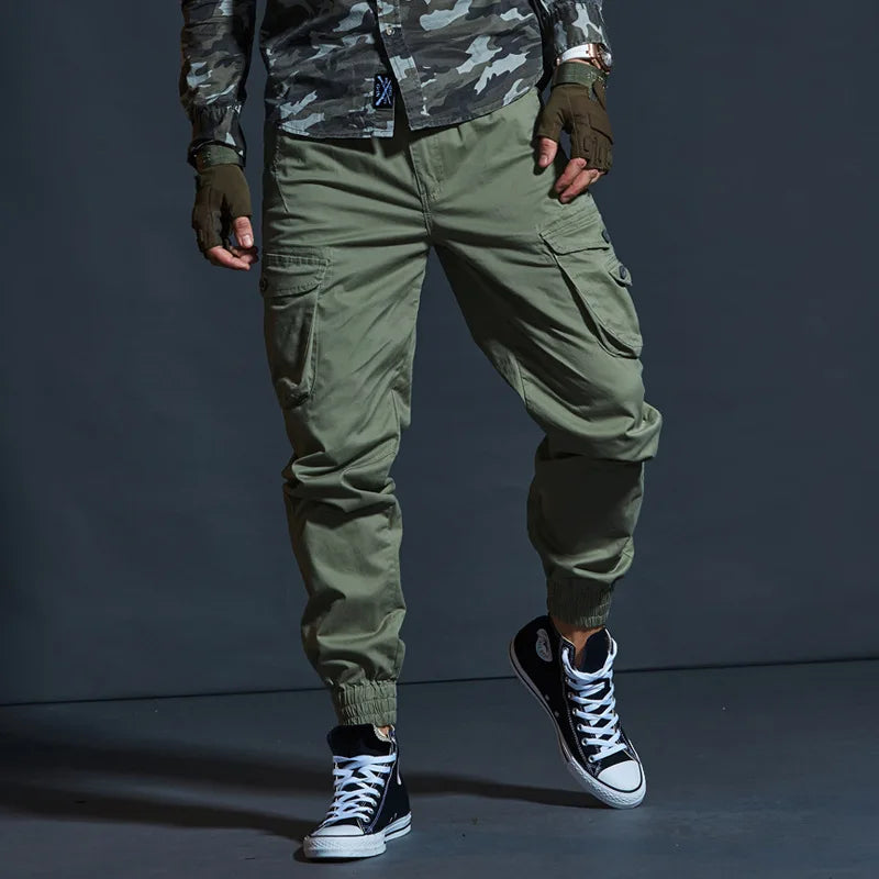 Khaki Casual Pants Men Tactical Joggers