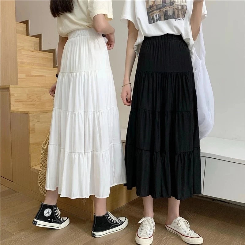 Spring Summer Women Chiffon Skirts Vintage