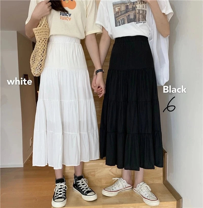 Spring Summer Women Chiffon Skirts Vintage