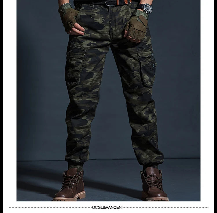 Khaki Casual Pants Men Tactical Joggers