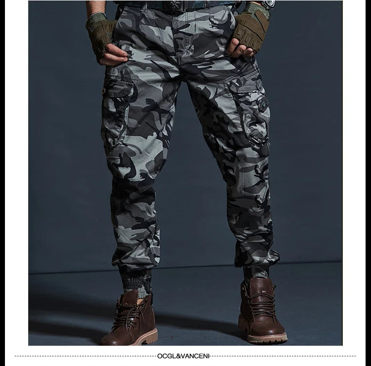 Khaki Casual Pants Men Tactical Joggers