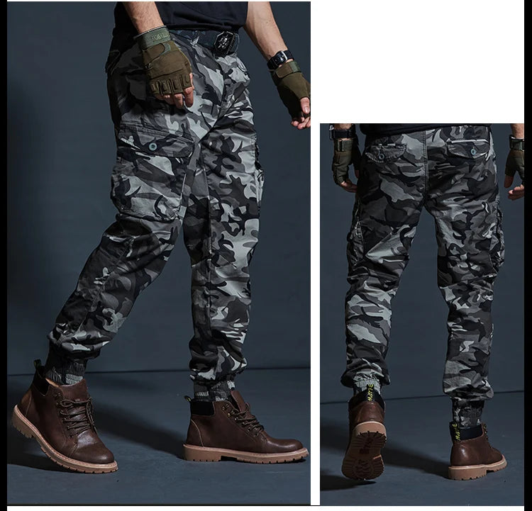 Khaki Casual Pants Men Tactical Joggers