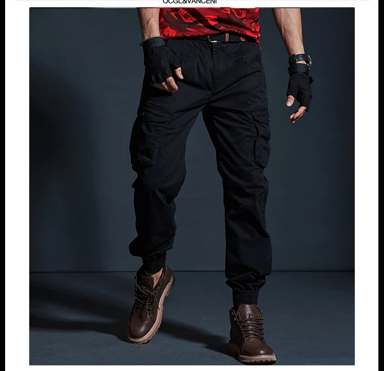 Khaki Casual Pants Men Tactical Joggers