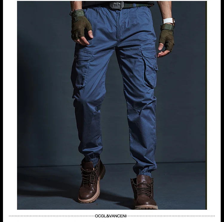 Khaki Casual Pants Men Tactical Joggers