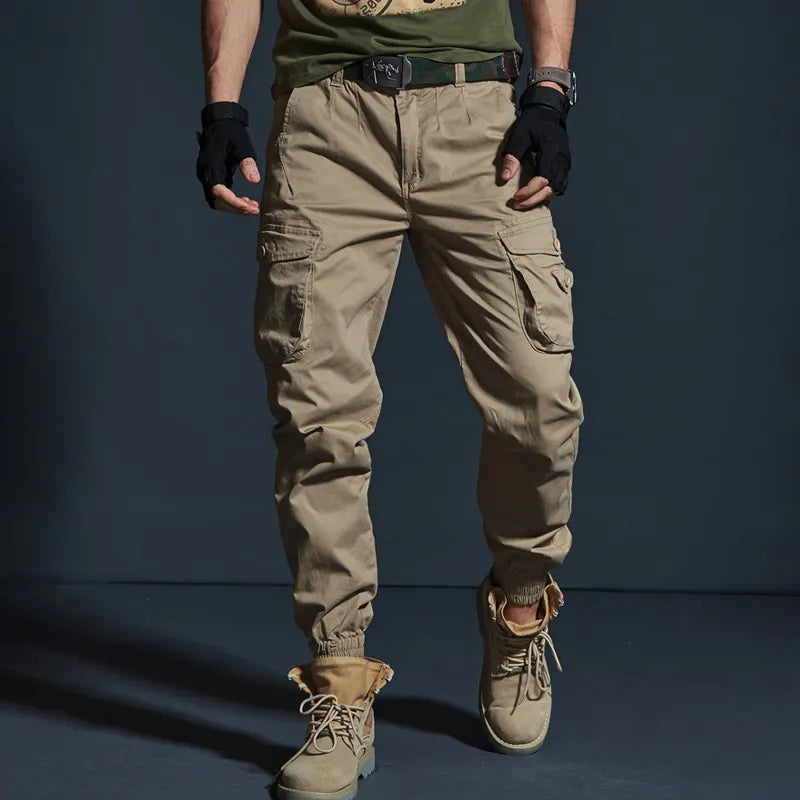 Khaki Casual Pants Men Tactical Joggers