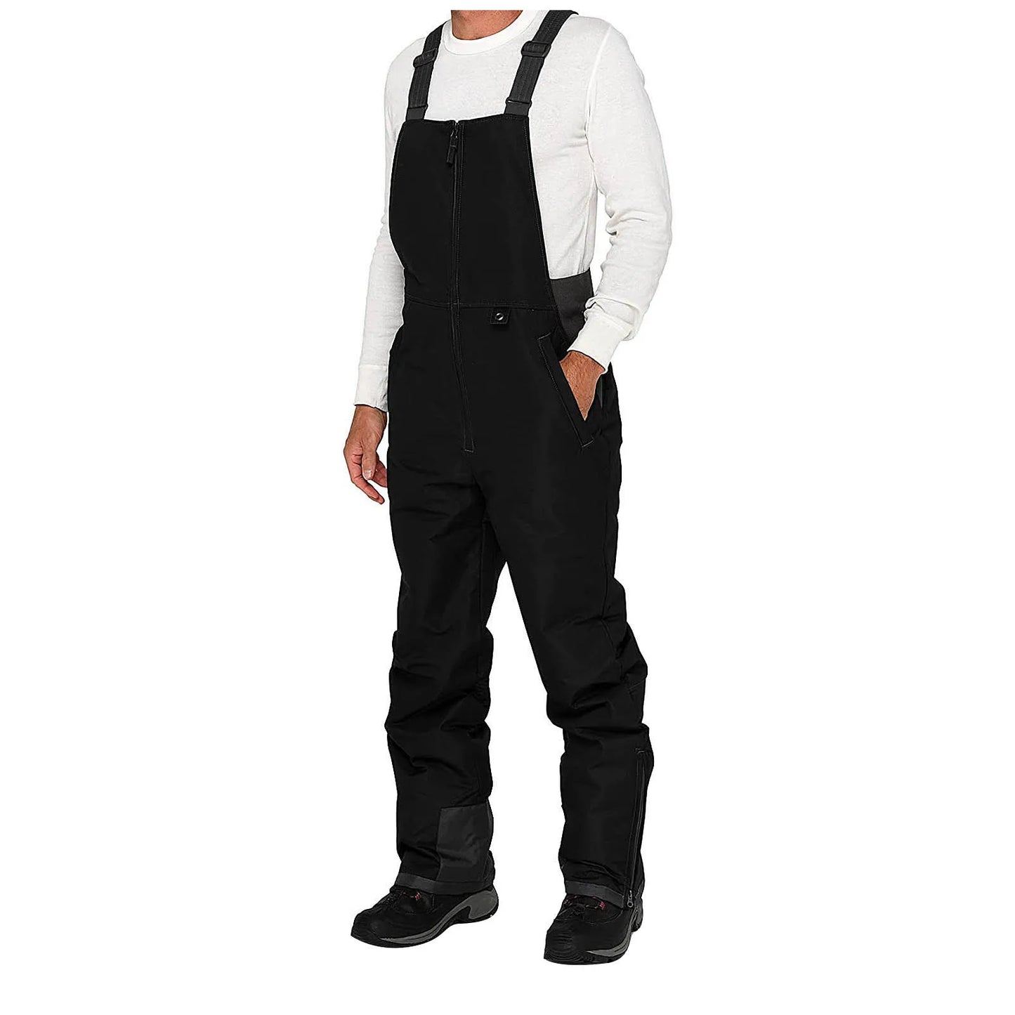 Men Ski Pants Outdoor Sport Waterproof Suspenders Trousers