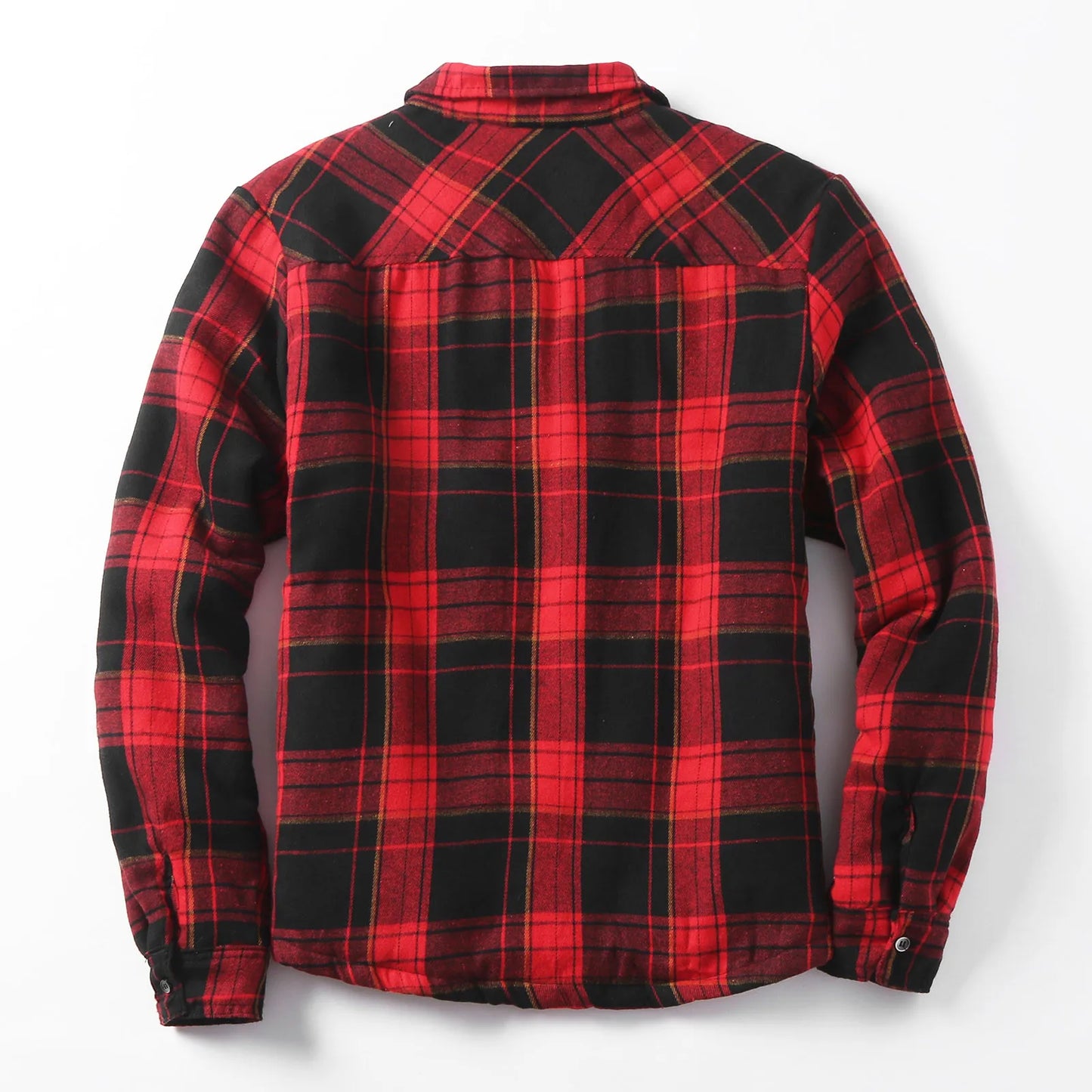 Men Plaid Shirts Jacket Casual Turn-Down Collar Long Sleeve Loose Shirt