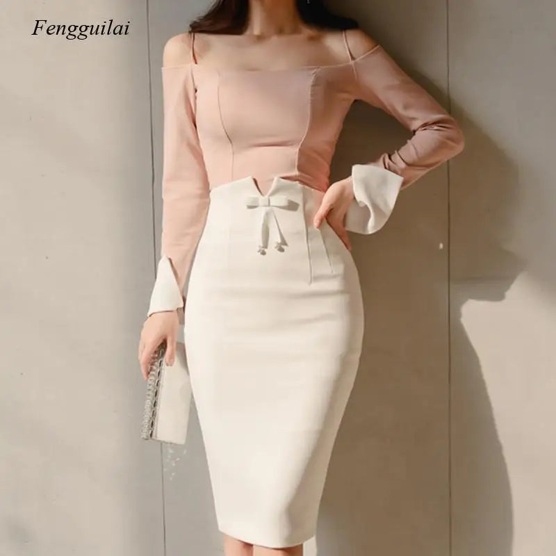 High Waist Midi Skirt Women Pencil Skirt