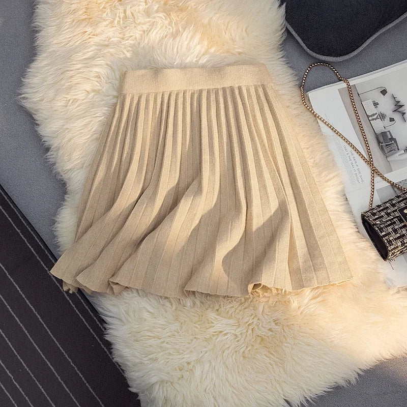 Pleated Skirt Women's Winter High-waisted Women Clothing