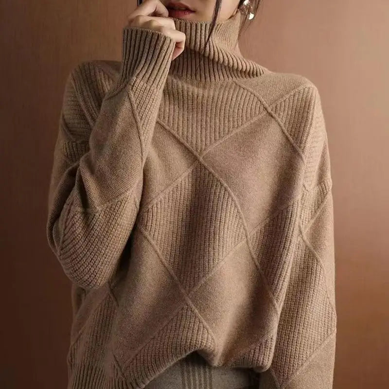 Turtleneck Sweater Long-Sleeve High Neck Sweater