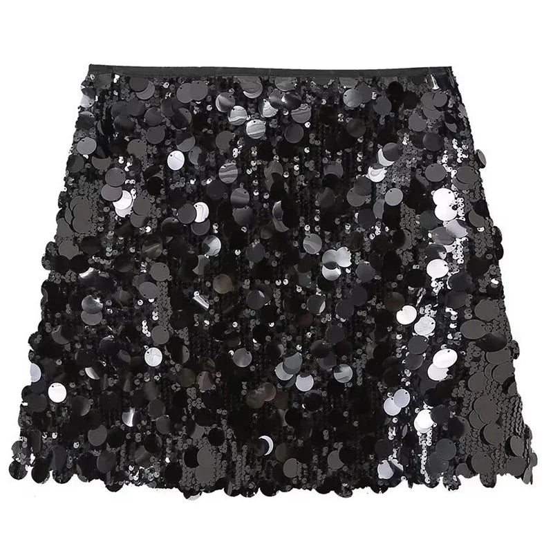 Sexy Shiny Sequin Short Skirt Women Elegant