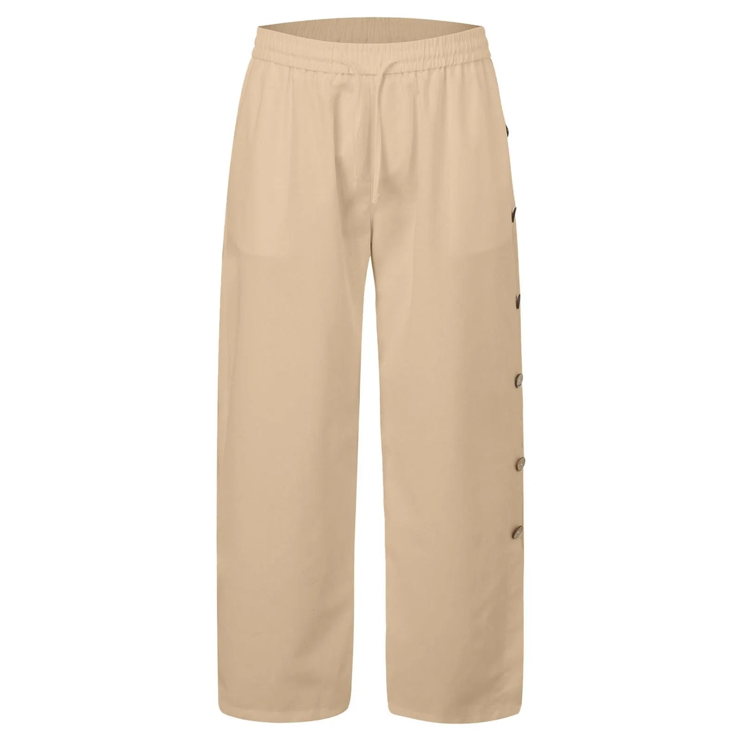 Men'S Breasted Breathable Baggy Pants Beach Slacks Elastic Rope