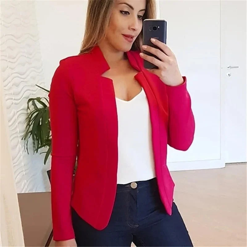 Women Thin White Blazers Spring 2024 Female Summer Blazer Black Tops