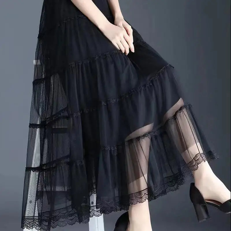 Three-layer Big Swing Gauze Skirt Women's Spring and Summer