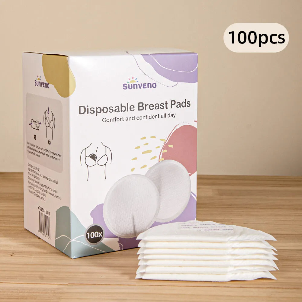 SUNVENO 60/100pcs Disposable Nursing Pads,Breast Pads for Breastfeeding