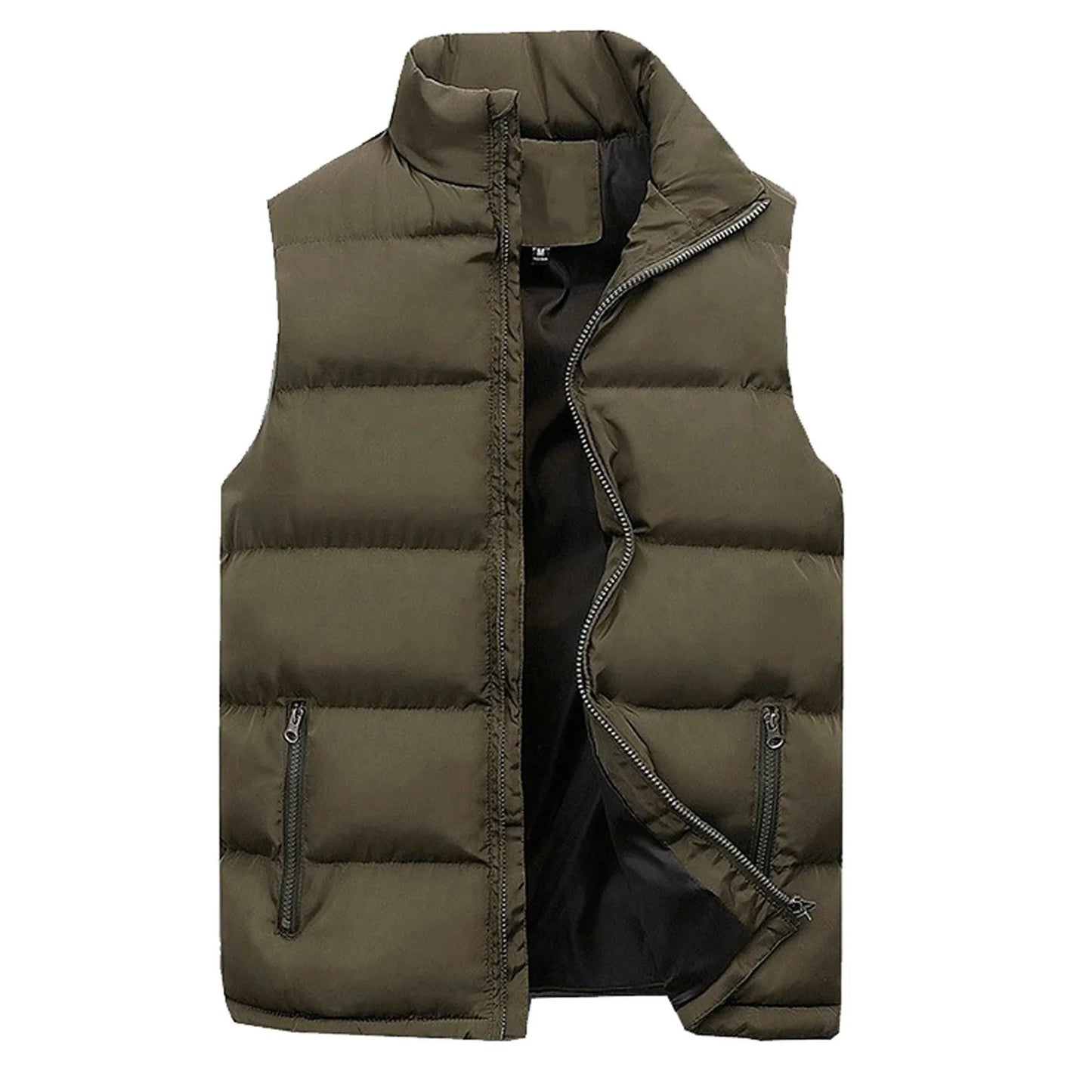 Cotton Padded Vest Zipper Collar Sleeveless Unisex Vest Coat Warm Jackets