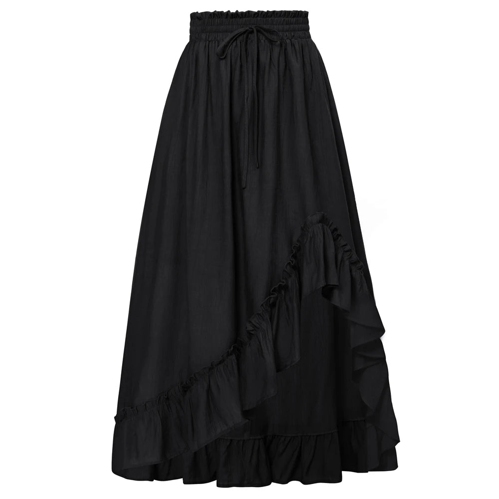 SD Women Renaissance Irregular Hem Skirt Drawstring