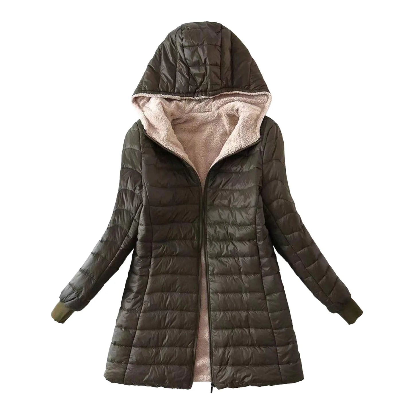 Comfortable Fuzzy Wool Coats For Women Hooded Windbreaker