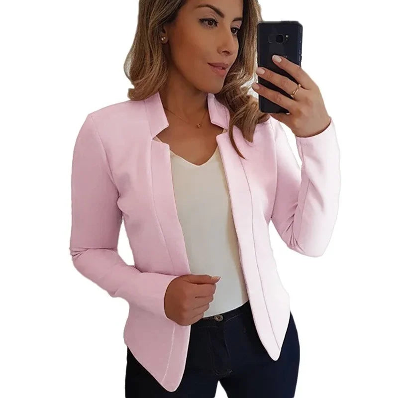 Women Thin White Blazers Spring 2024 Female Summer Blazer Black Tops