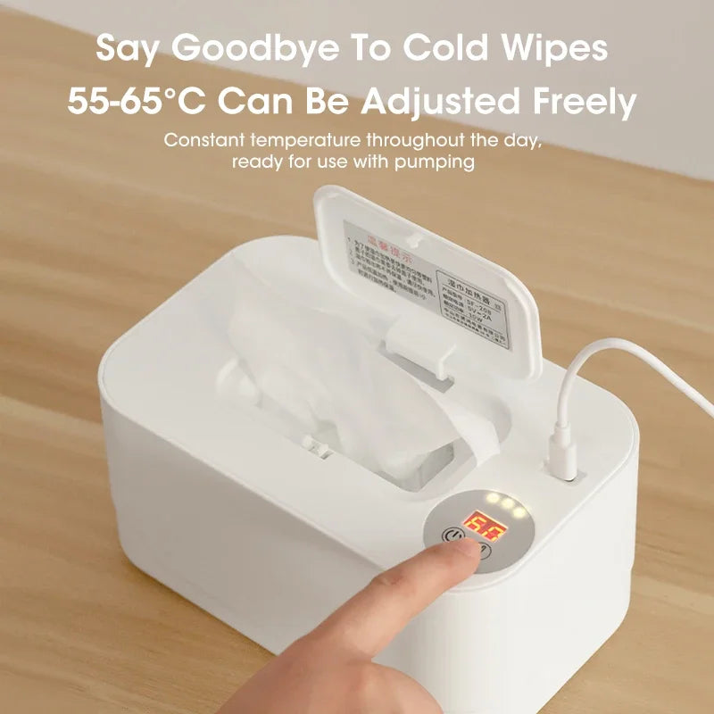 Baby Wipe Warmer LED Digital Display Large Capacity USB Powered Adjustable Temperature