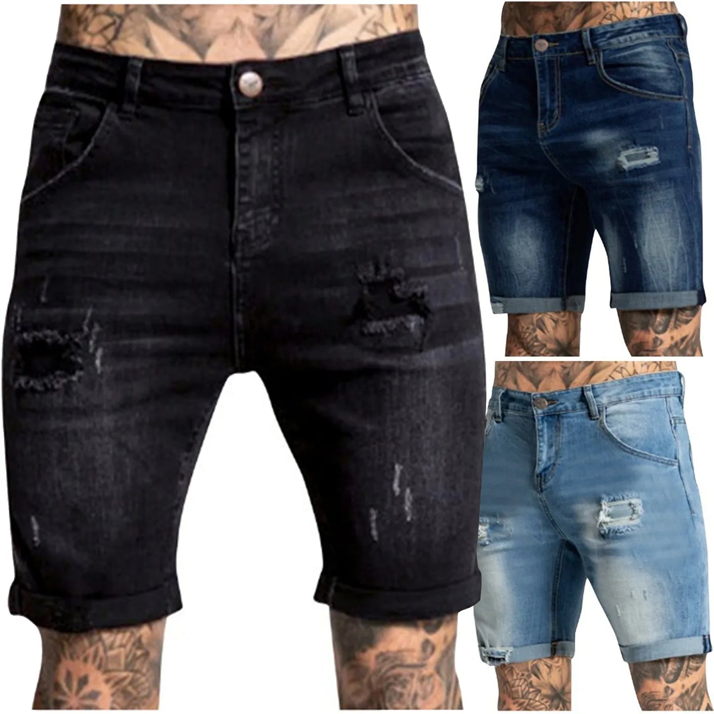 New Spring Summer Men's Denim Shorts