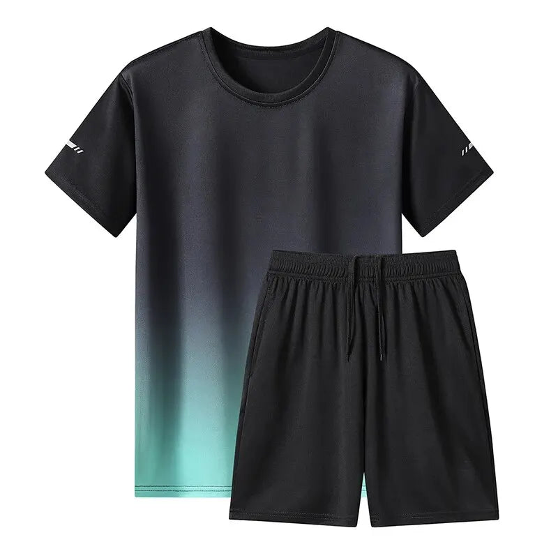 Casual Tracksuit Shorts Men  New Sweatsuit Oversize Short Sleeve Sport Set