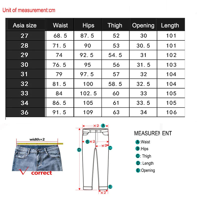 Grey Denim Jeans Male Elastic Pants Fashion Men's