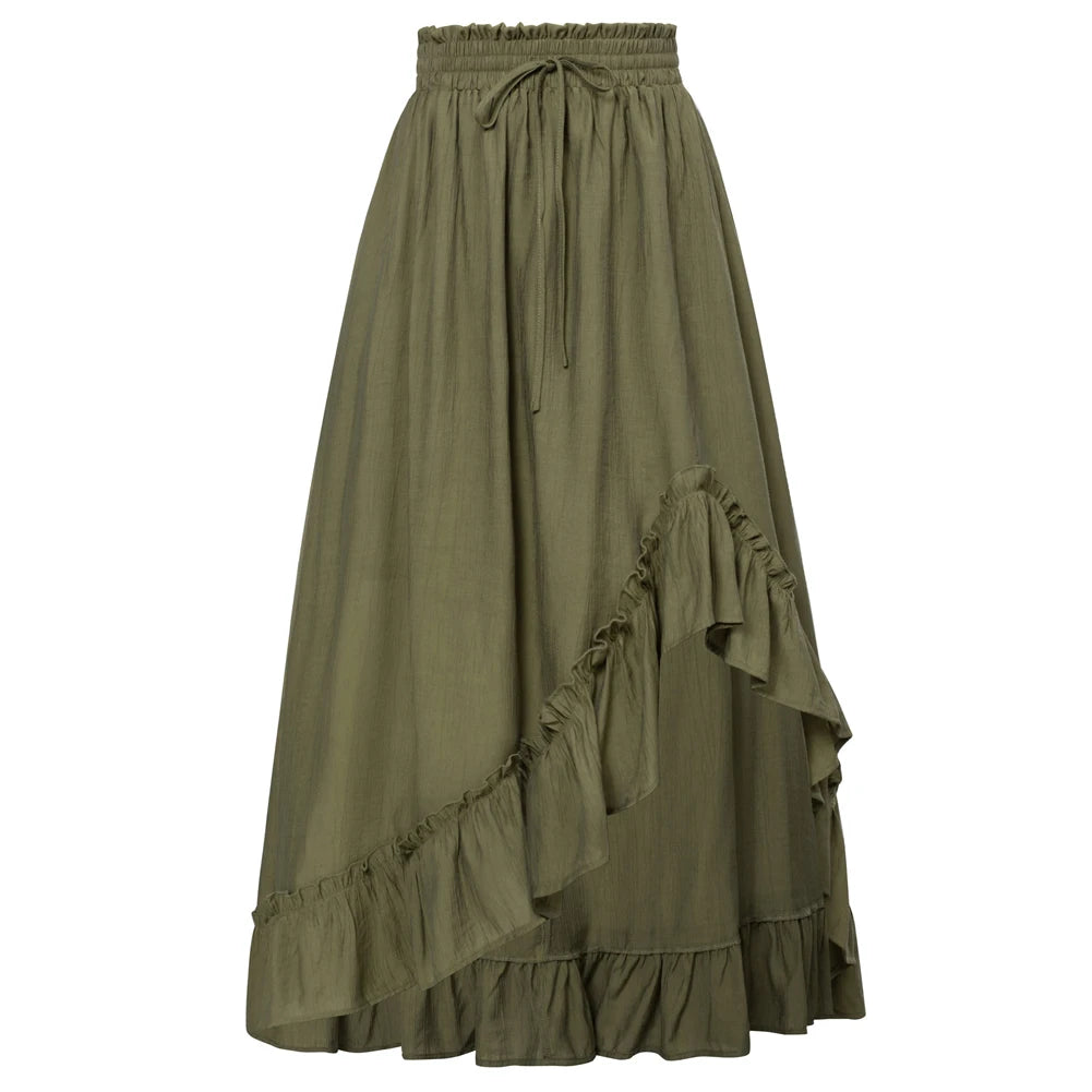 SD Women Renaissance Irregular Hem Skirt Drawstring