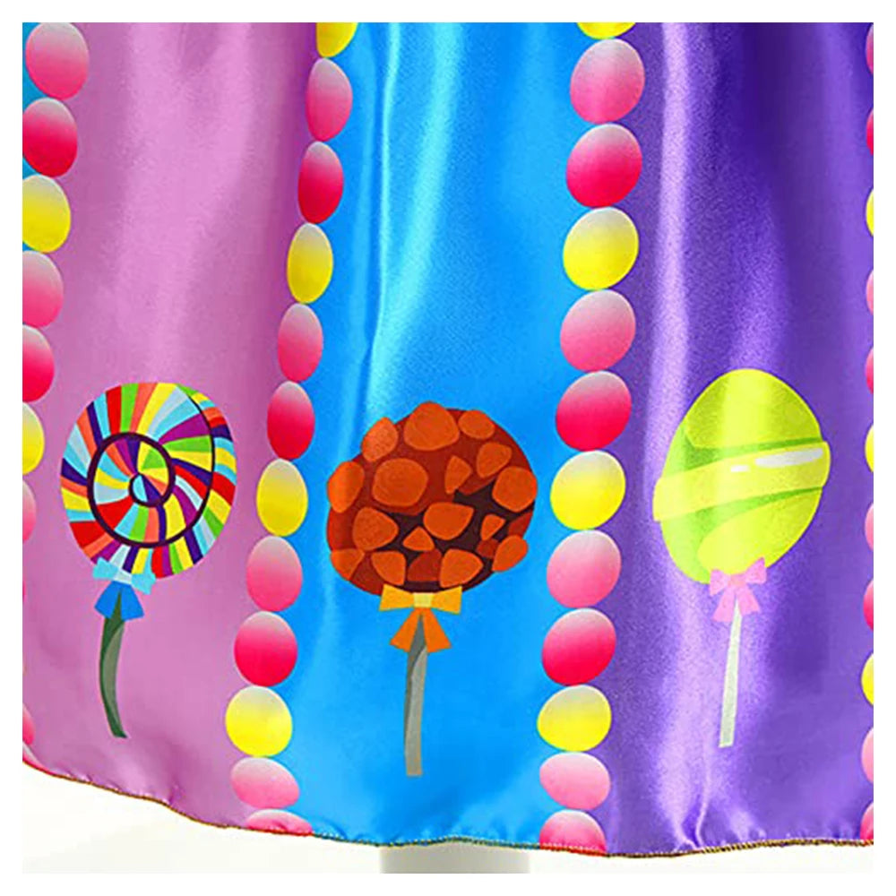 Girls Costume Purim Carnival Sweet Candy Dress LED Light Up Lollipop Luminous Princess Festival Party Clothing