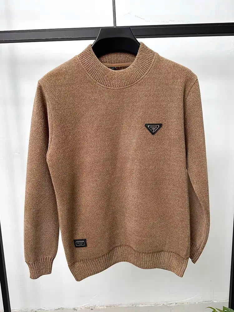 Luxury Brand Knitted Sweater Men's Half High Neck Pullover