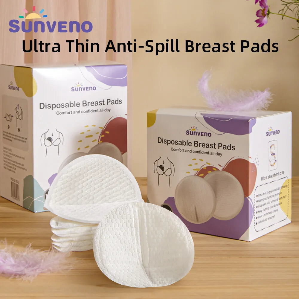 SUNVENO 60/100pcs Disposable Nursing Pads,Breast Pads for Breastfeeding