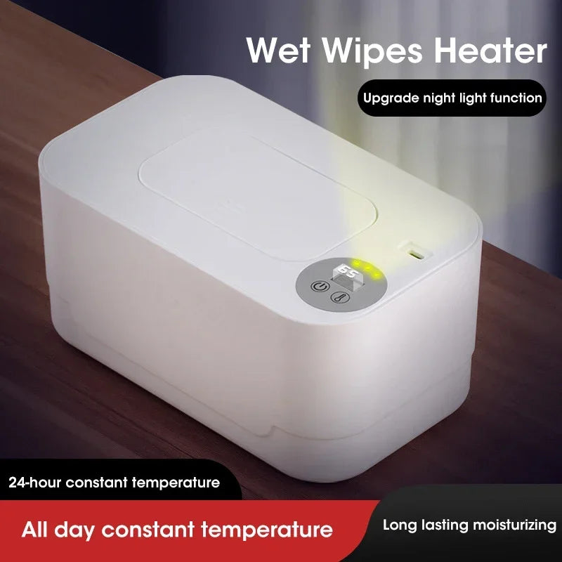 Baby Wipe Warmer Heater with LED Display Wet Towel Dispenser Portable USB Charge