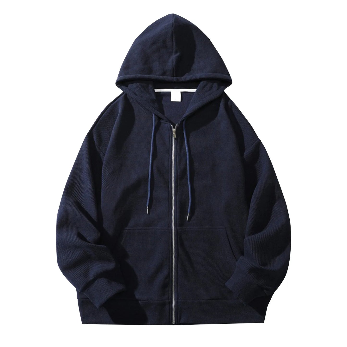 Hoodie Men Retro Zip Up Long Sleeve Loose Jacket Coats