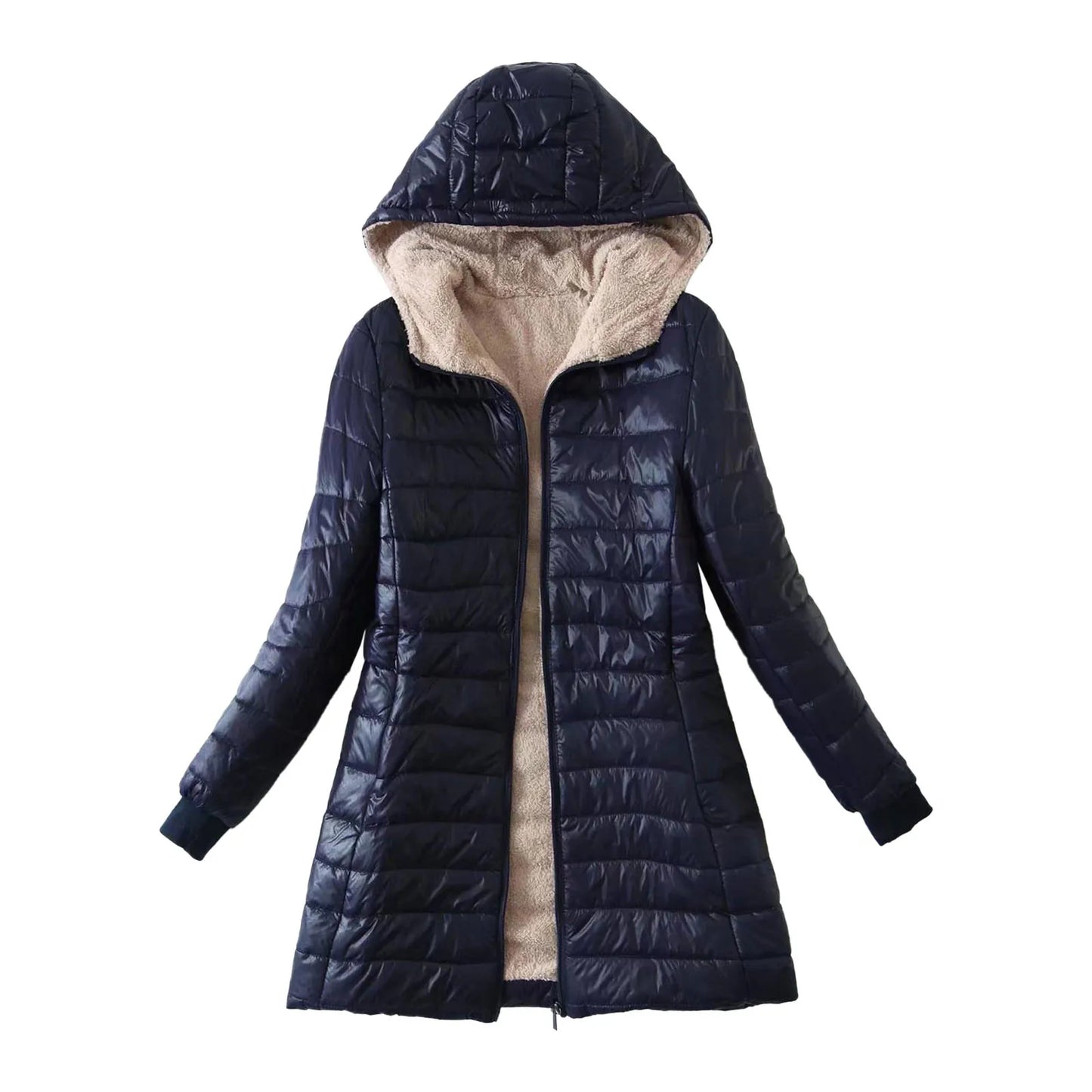 Comfortable Fuzzy Wool Coats For Women Hooded Windbreaker