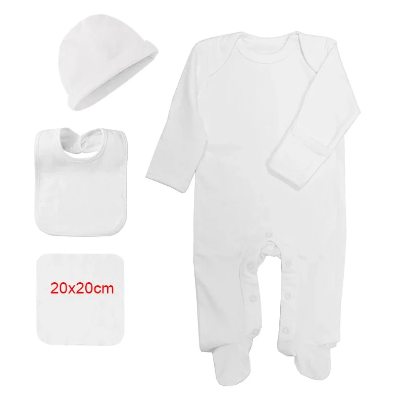 Newborn Baby Clothing Sets Rompers Bonnets Bibs Towel