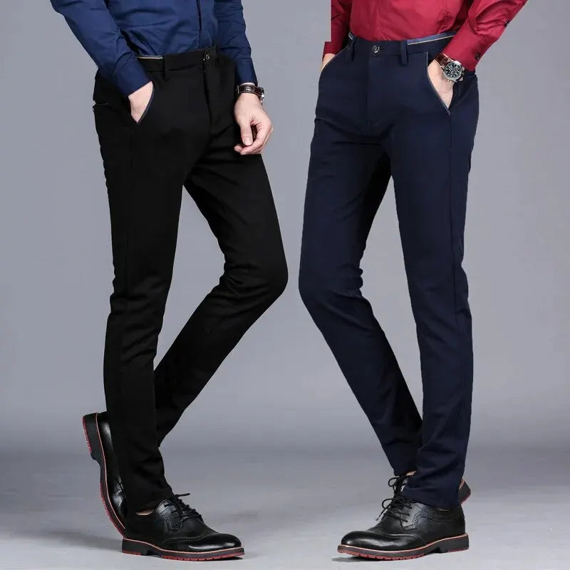 Elastic Straight Pants Business Casual Long Suit Pants Male Formal Trousers