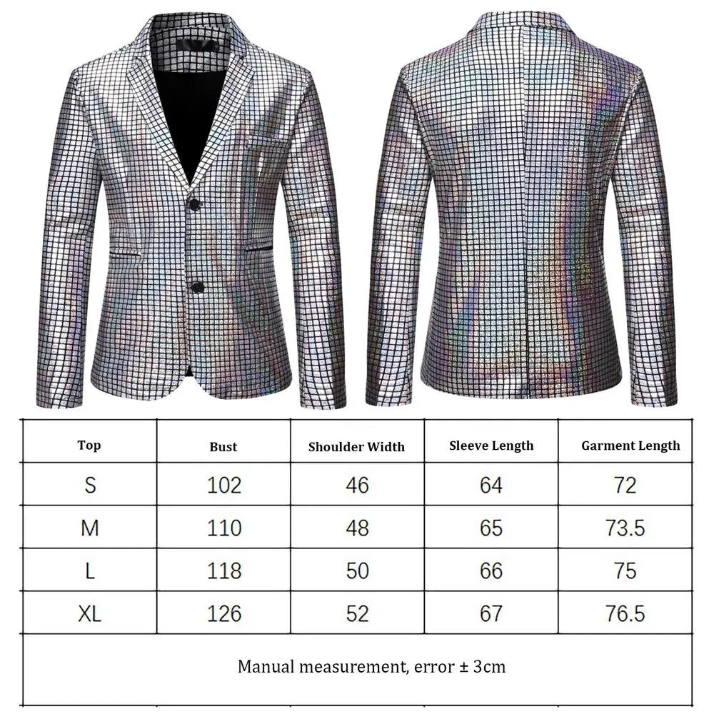 Sequins Blazers Jacket Two Button Blazer For Men Dinner