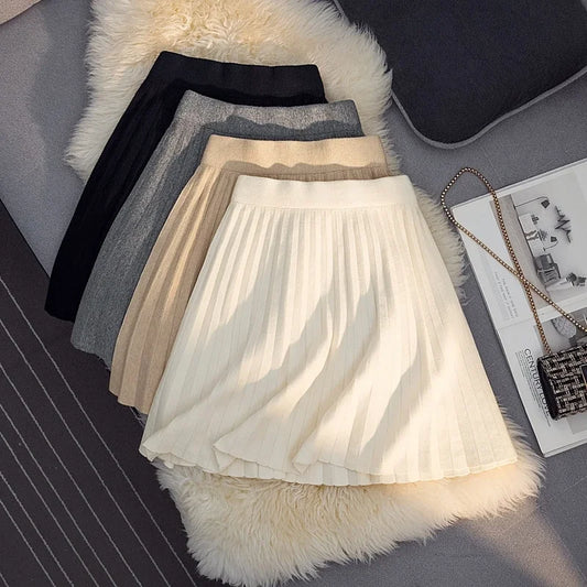 Pleated Skirt Women's Winter High-waisted Women Clothing