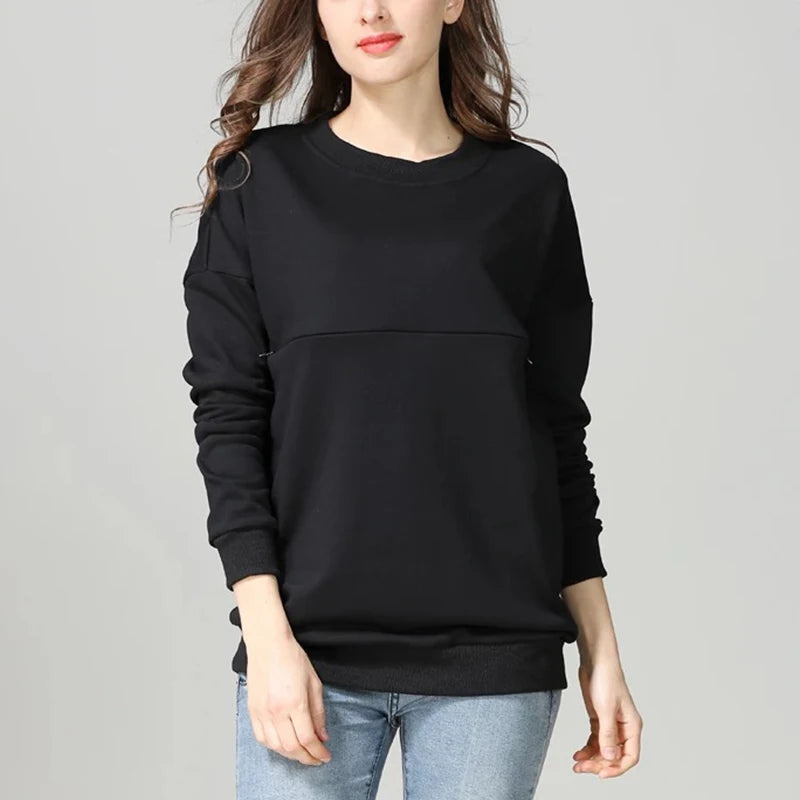 Maternity Nursing Sweatshirt 100% Cotton Winter Maternity Clothes