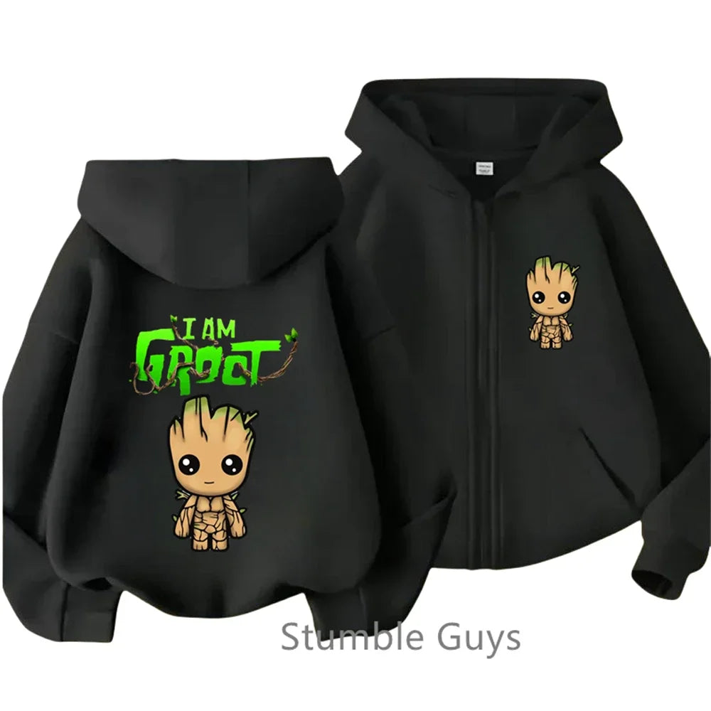 Baby Yoda Print Hoodie Children's Street Zipper Hoodie Suit 2025