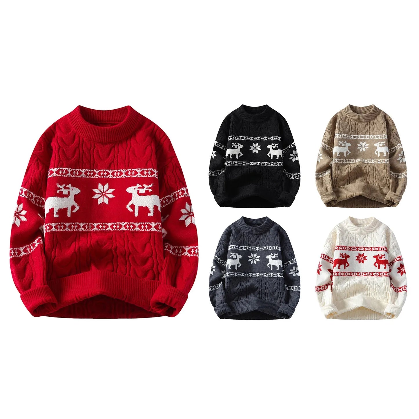 Sweater Sets Reindeer Print Pullovers