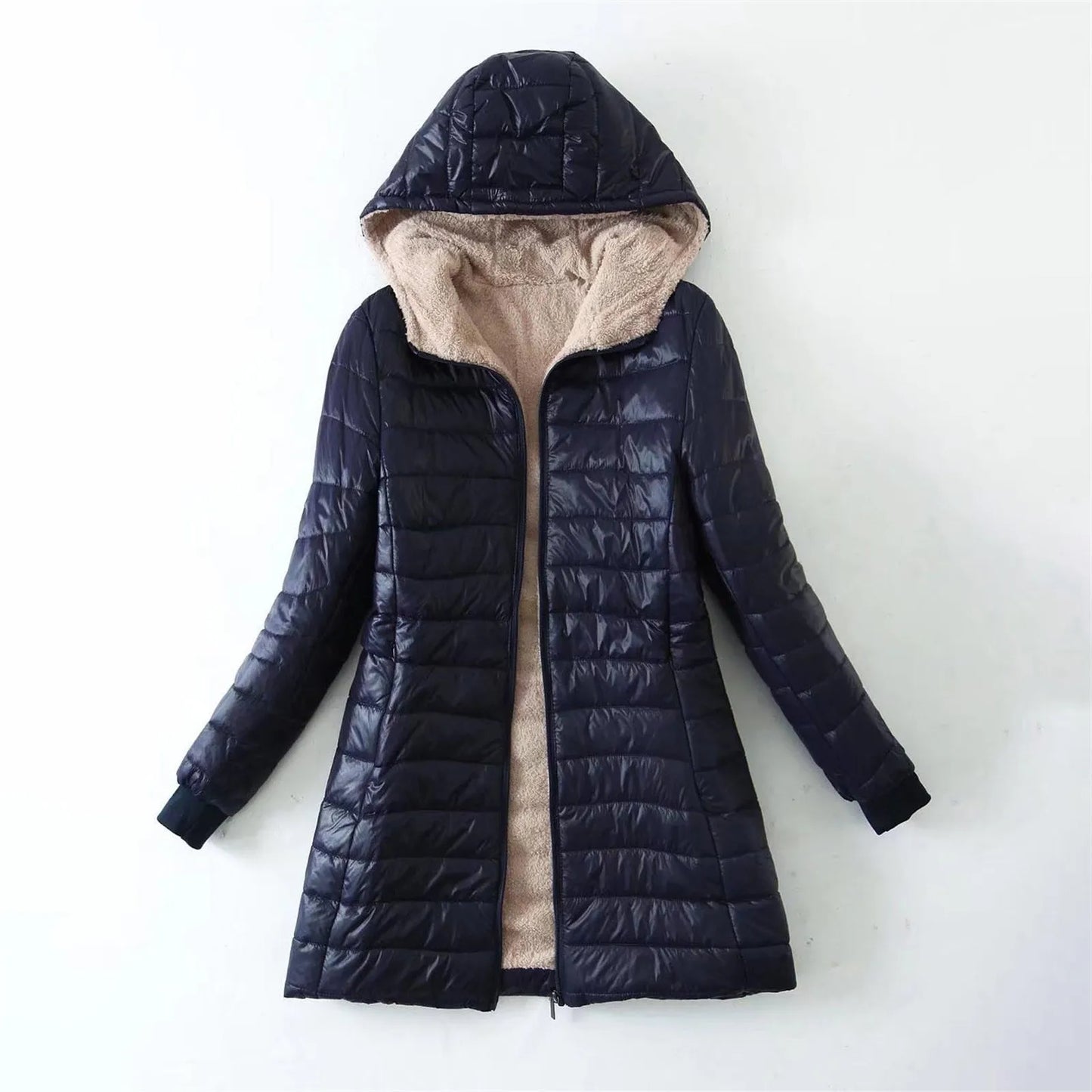 Comfortable Fuzzy Wool Coats For Women Hooded Windbreaker