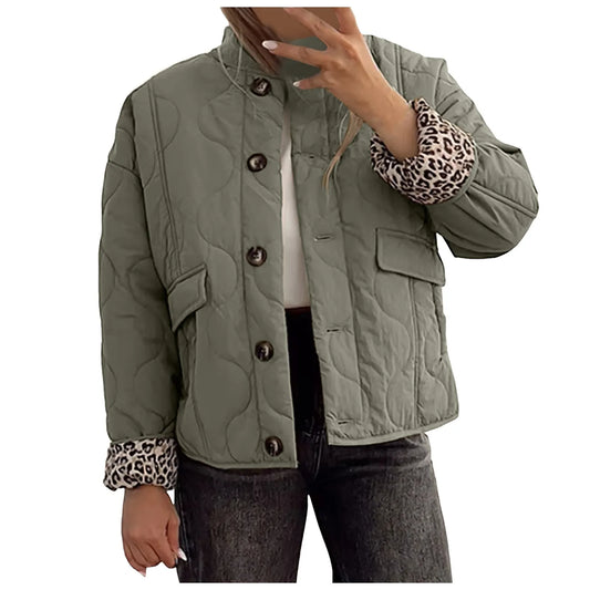 Women's Quilted Button Cotton Coat Fashion  Casual Jacket