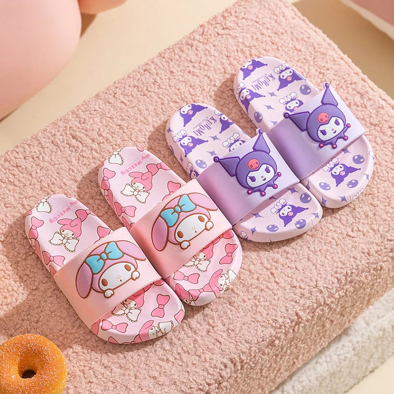 Cute Cartoon Children and Women Indoor Slippers Non-slip Open Toe Sandals