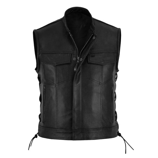 Men Fashion Sleeveless Leather Vest Plus Size Casual Vest