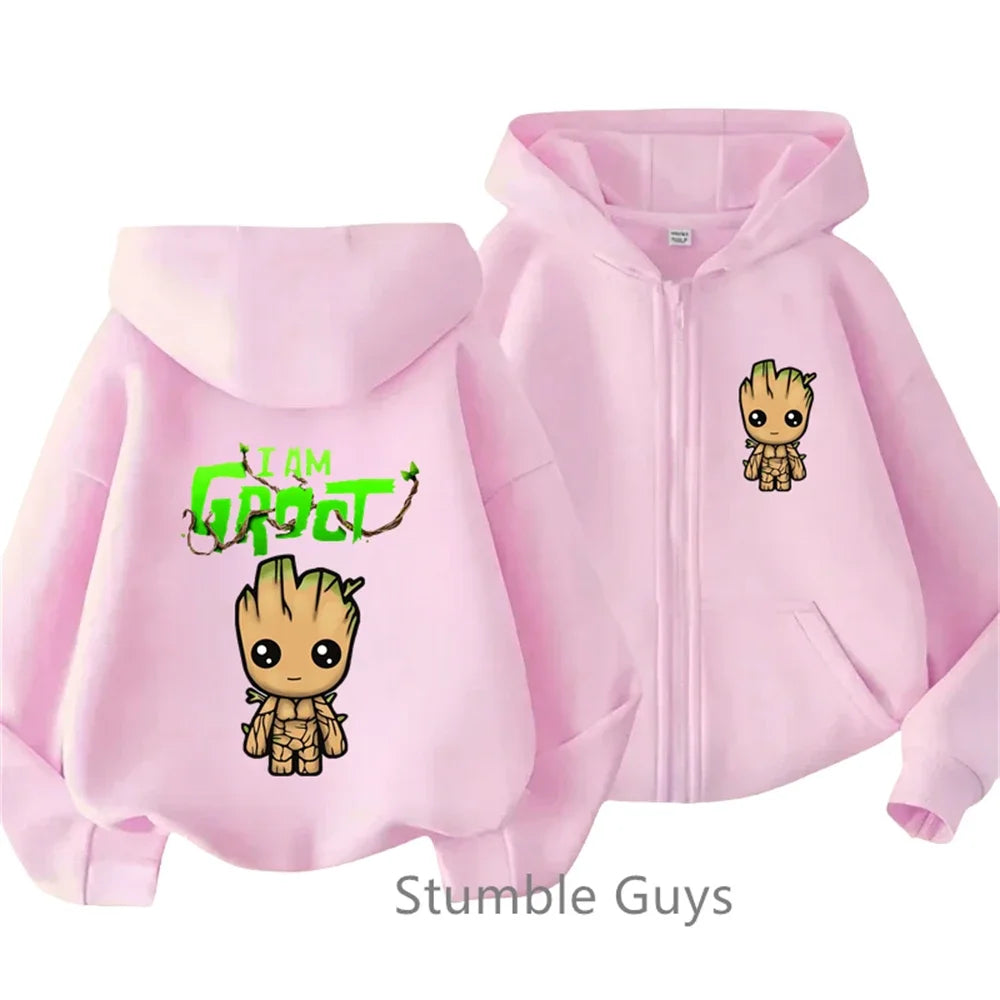 Baby Yoda Print Hoodie Children's Street Zipper Hoodie Suit 2025